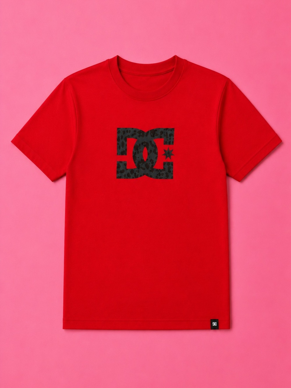 DC Kids Red Short Sleeve Tee with Black Logo